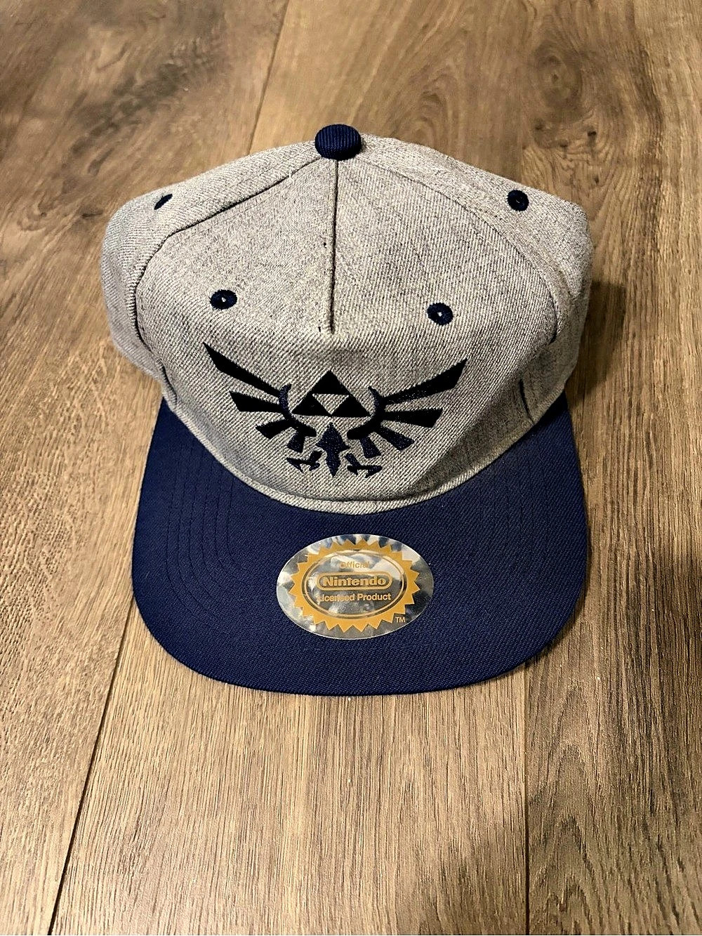 Nintendo The Legend of Zelda Hyrule Crest Snapback Hat Gray & Blue
